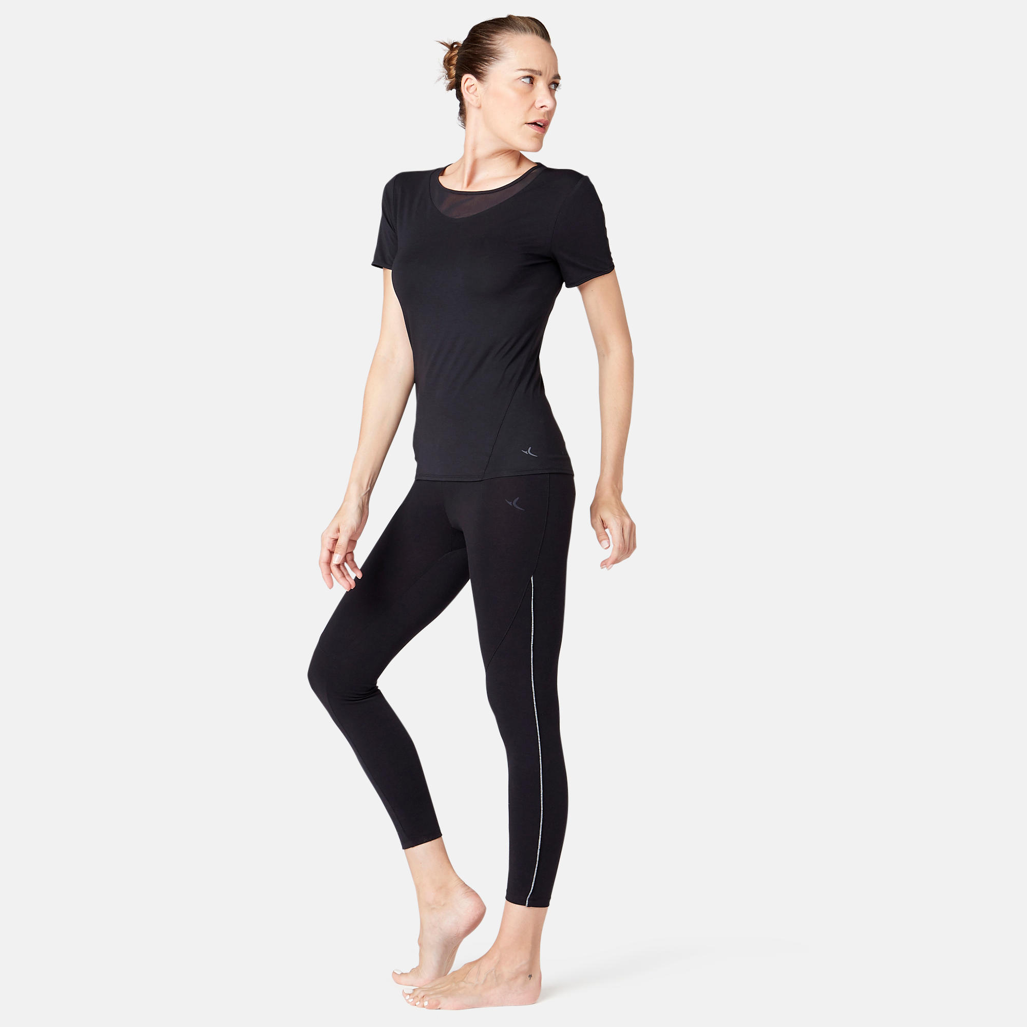 520 Tulle Women's Pilates & Gentle Gym TShirt Black Decathlon — free download