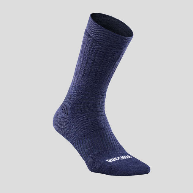 QUECHUA Adult Hiking Socks Warm Mid SH100 - Blue Black....