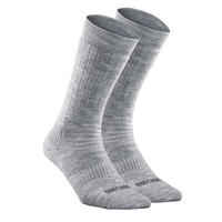 Calcetines térmicos de montaña y nieve 2 pares Adulto Quechua SH100 X-Warm gris