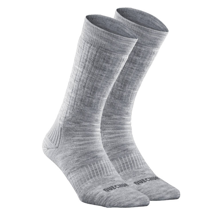 Unisex Winter Socks with Wool & Acrylic 2 Pairs Grey - SH100