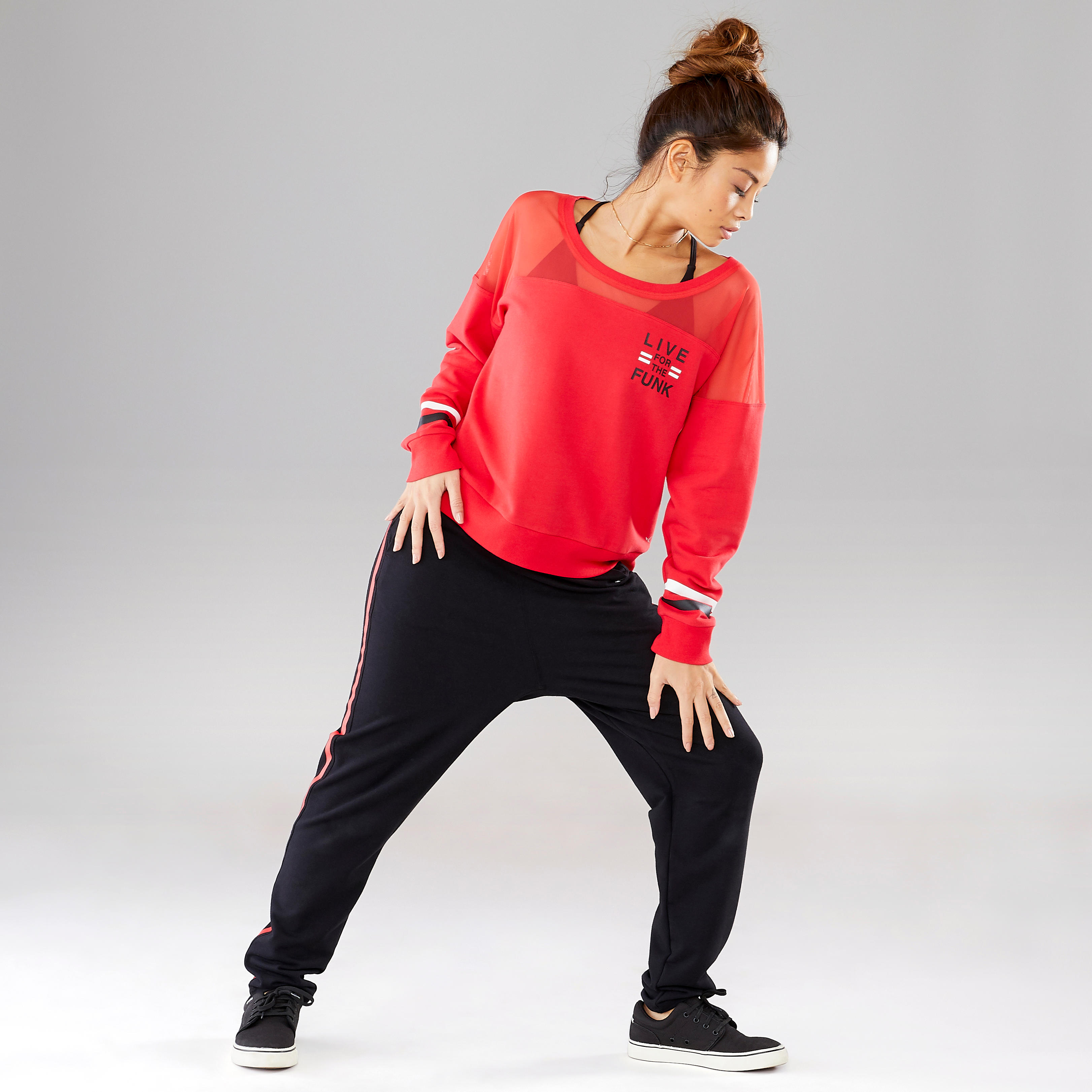 Black Cropped Hooded Hip Hop Street Urban Dance Top