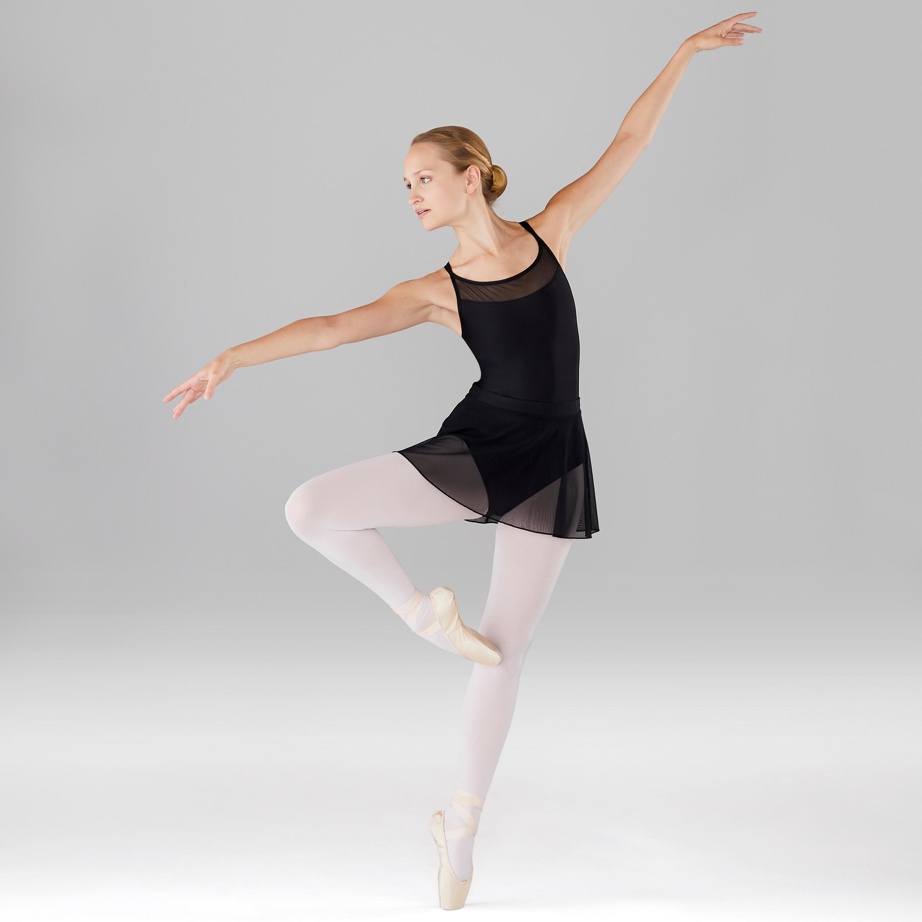 DOMYOS Maillot Ballet Tirantes Domyos Mujer  Negro
