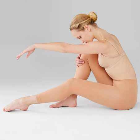 Medias de danza clásica sin pies beige para mujer - Decathlon