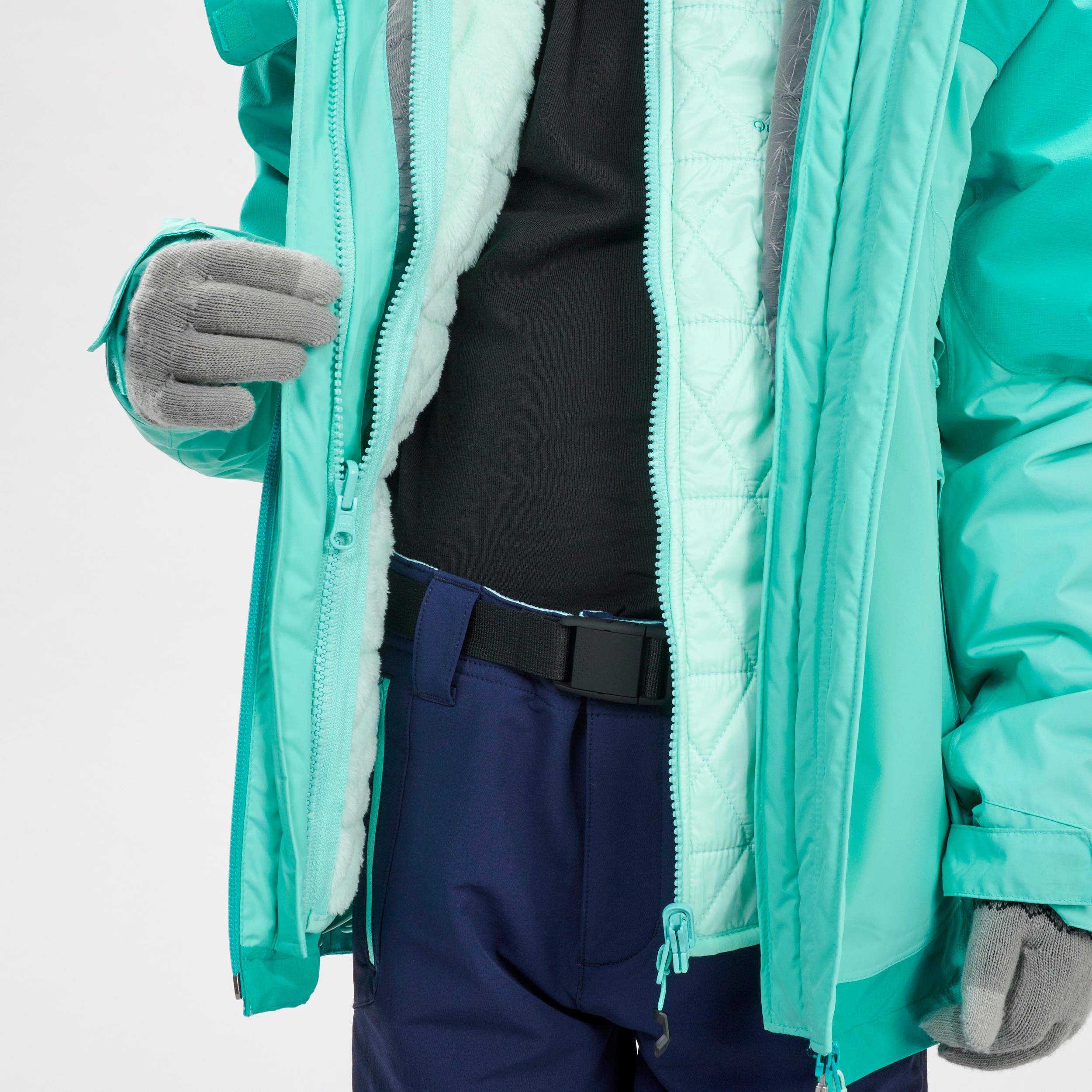 KIDS’ 3-in-1 WATERPROOF HIKING JACKET - SH500 X-WARM -10°C - AGES 7-15 9/19