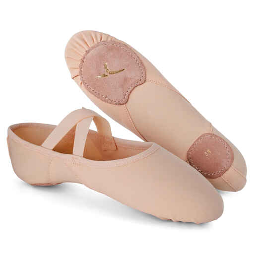 
      Split-Sole Stretch Canvas Demi-Pointe Shoes Sizes 7 to 8 - Salmon
  