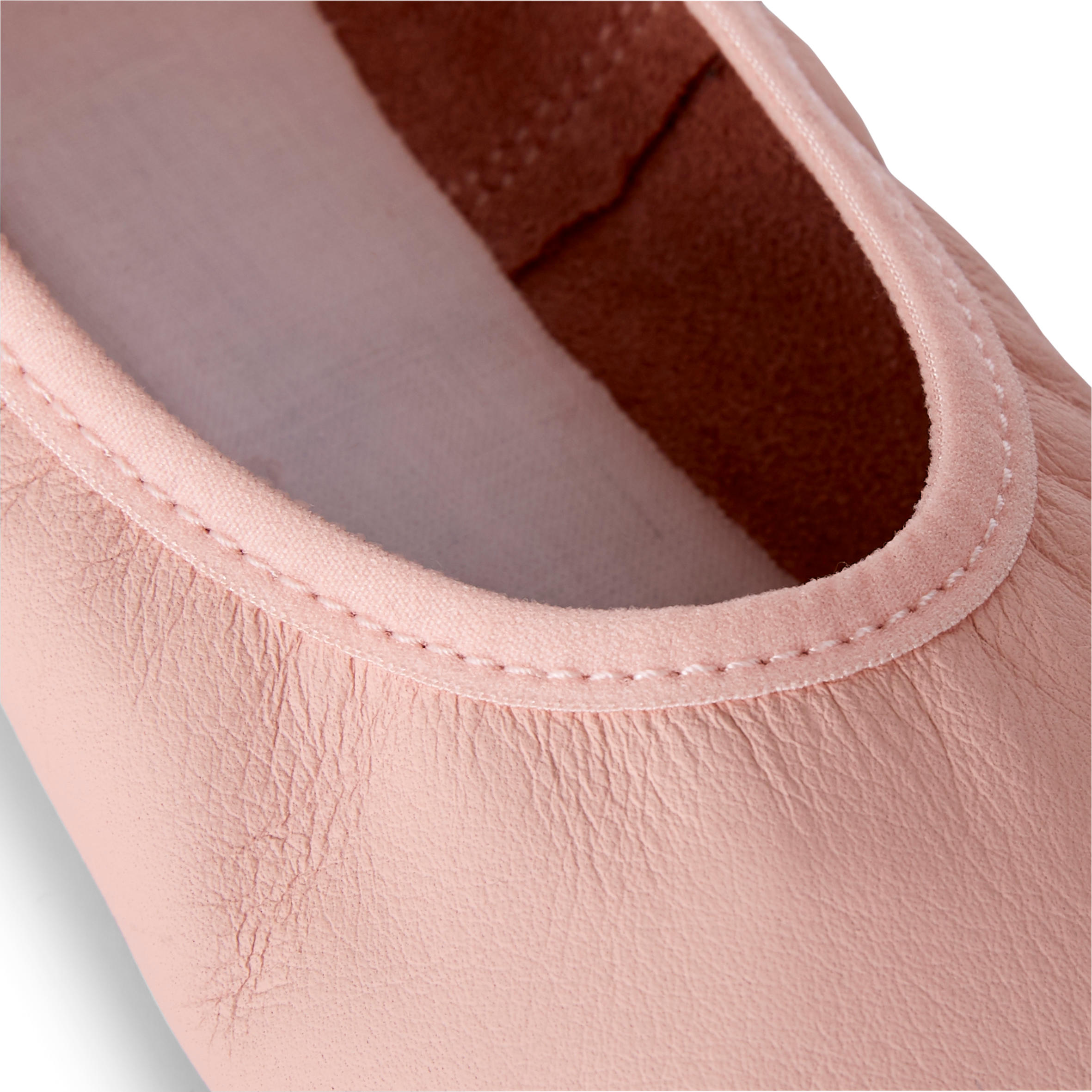 pink leather full sole ballet shoes