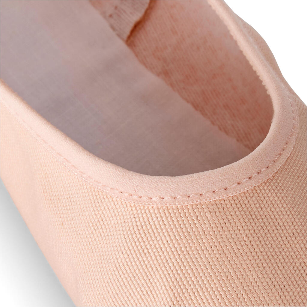 Ballet Full Sole Demi-Pointe Canvas Shoes Sizes 8C to 7 - Salmon