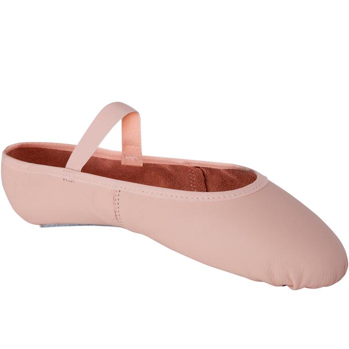 Domyos Balletschoenen leren demipointes met hele zool roze zonder