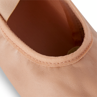 Demi-pointes danse classique bi-semelles en cuir souple beige tailles 28-42