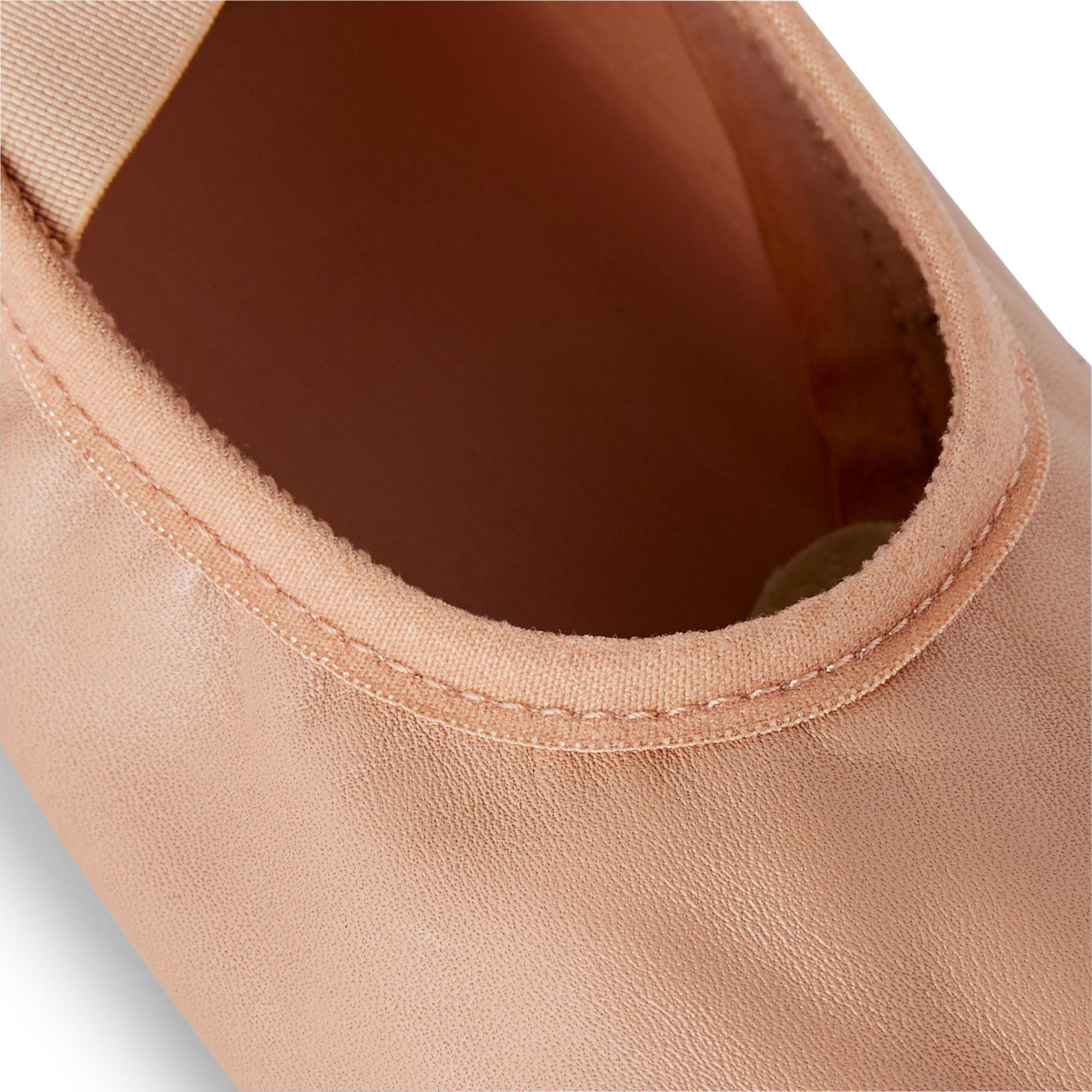 Beige leather ballet half-pointes with two soles, sizes 41-42