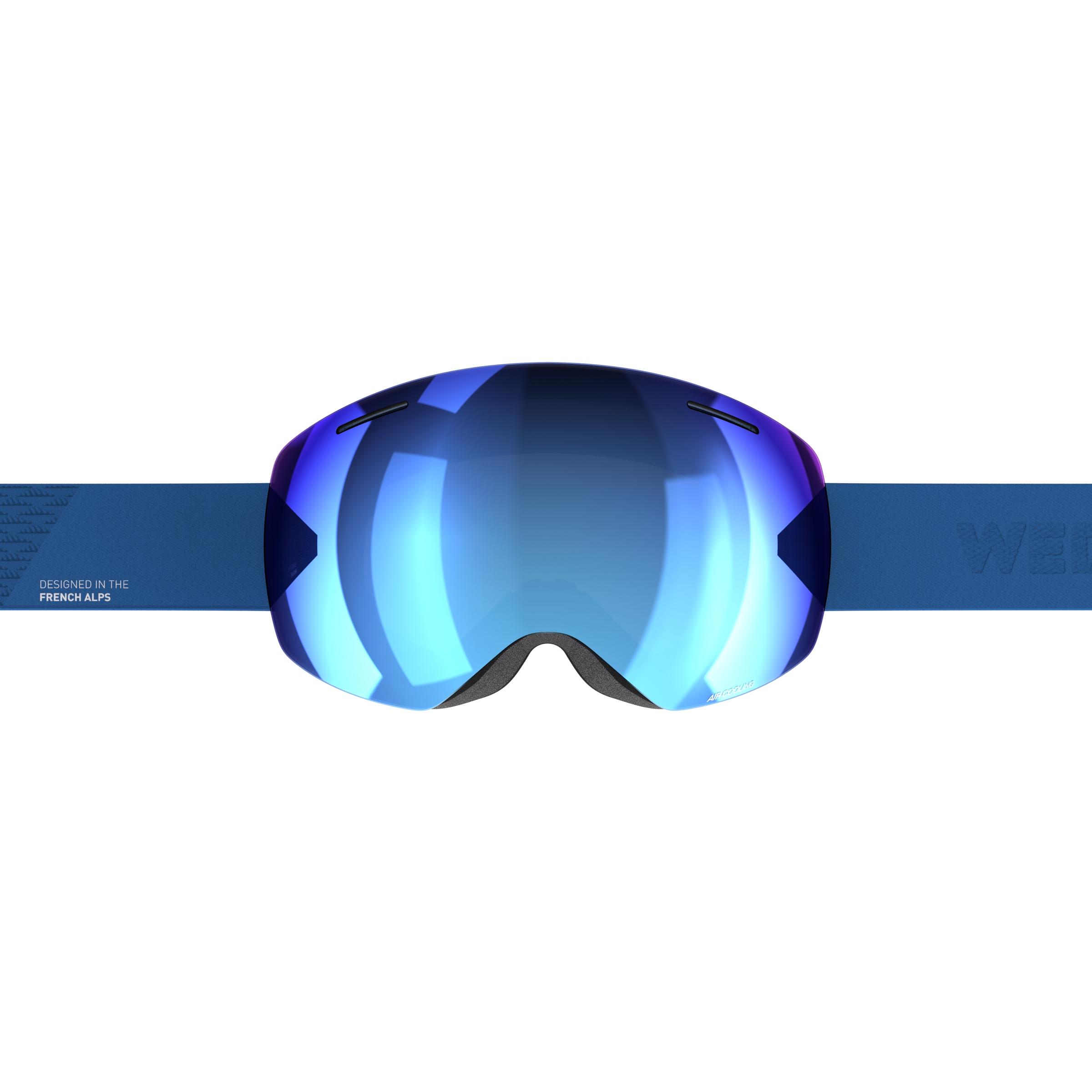 KIDS’ AND ADULT SKIING AND SNOWBOARDING GOGGLES  GOOD WEATHER G 900 FL - BLUE 4/6