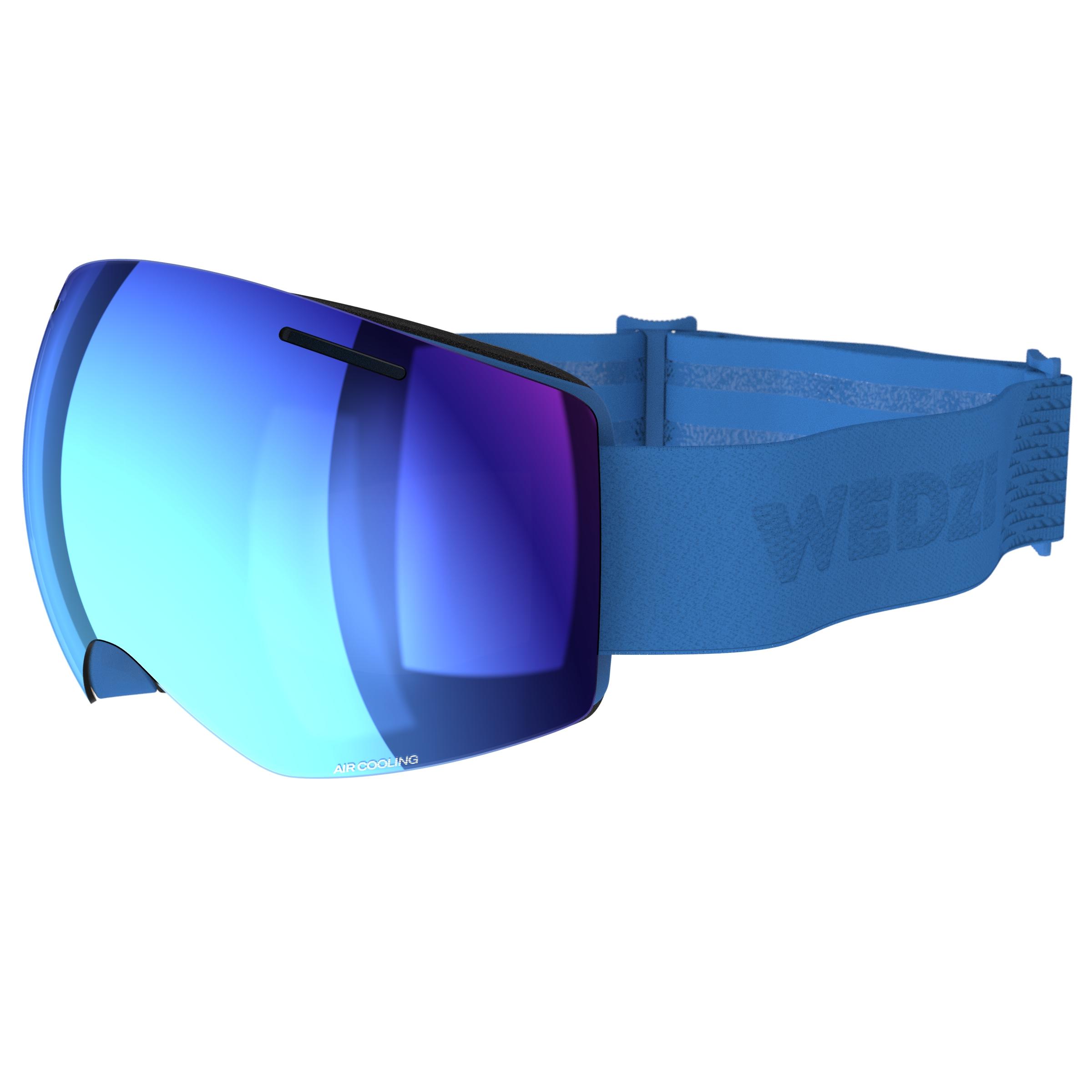 KIDS’ AND ADULT SKIING AND SNOWBOARDING GOGGLES  GOOD WEATHER G 900 FL - BLUE 1/6