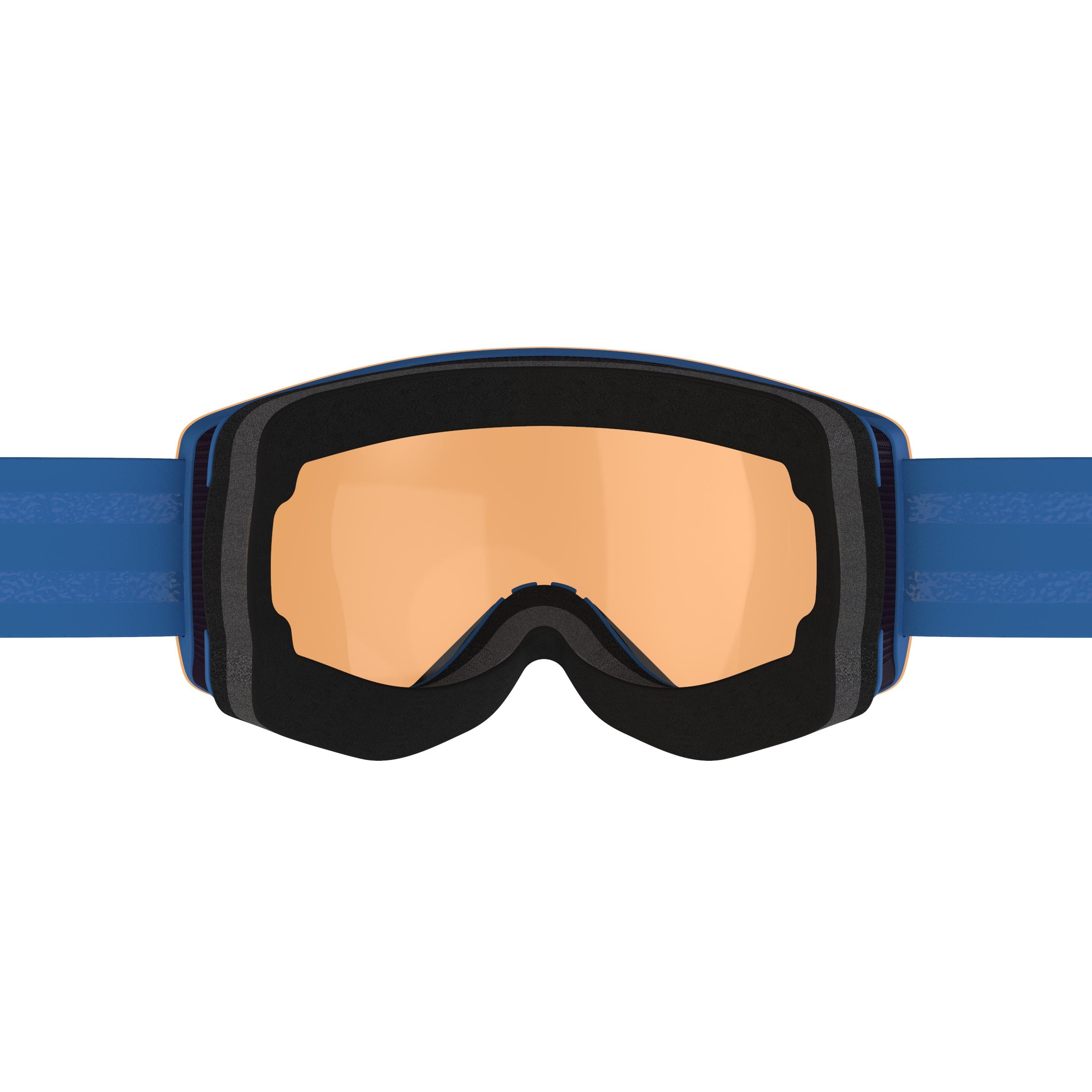 KIDS’ AND ADULT SKIING AND SNOWBOARDING GOGGLES  GOOD WEATHER G 900 FL - BLUE 5/6