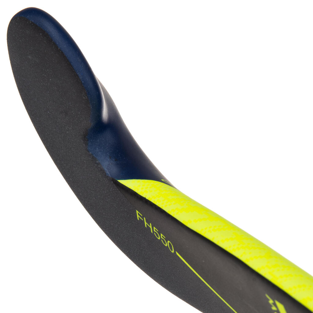 FHST500 Adult Intermediate 50% Carbon Mid Bow Field Hockey Stick - Yellow/Blue