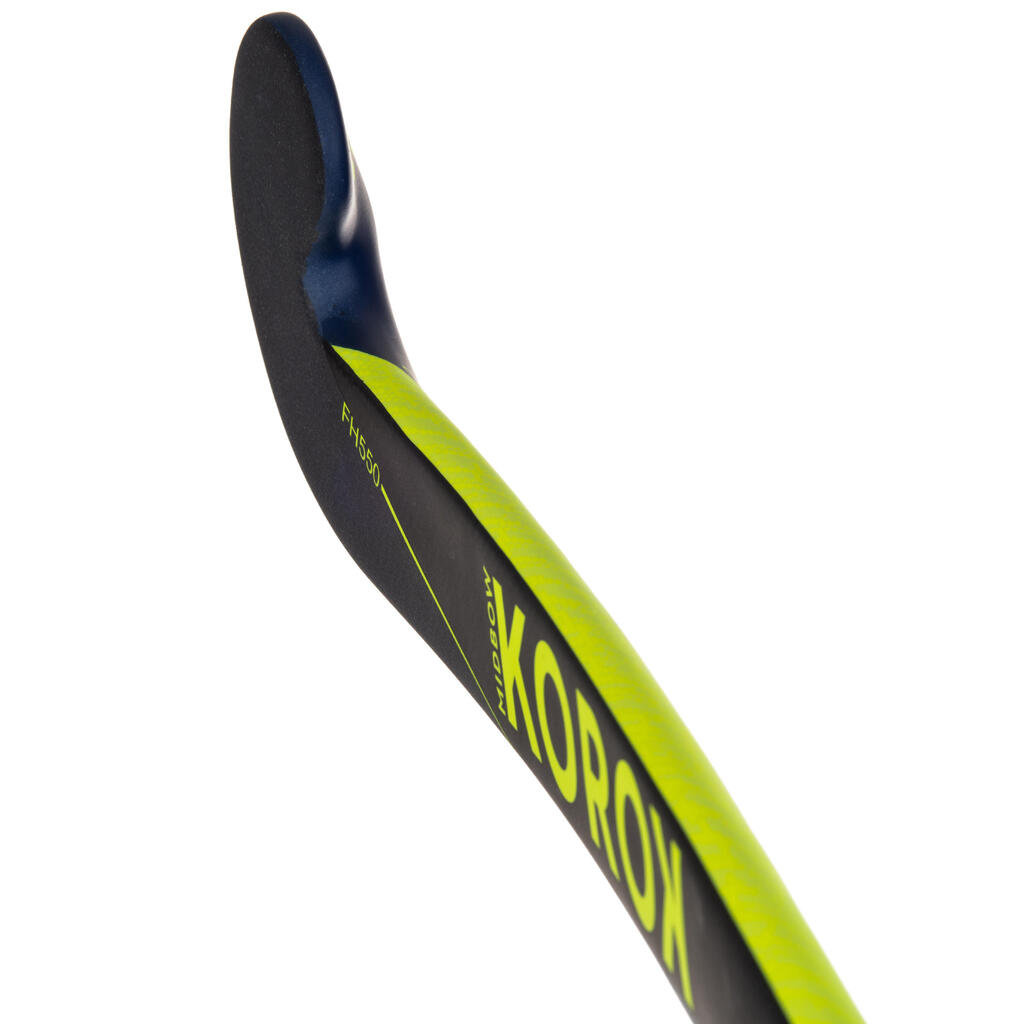 FHST500 Adult Intermediate 50% Carbon Mid Bow Field Hockey Stick - Yellow/Blue