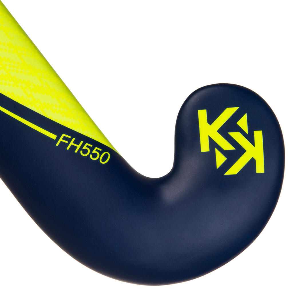 FHST500 Adult Intermediate 50% Carbon Mid Bow Field Hockey Stick - Yellow/Blue