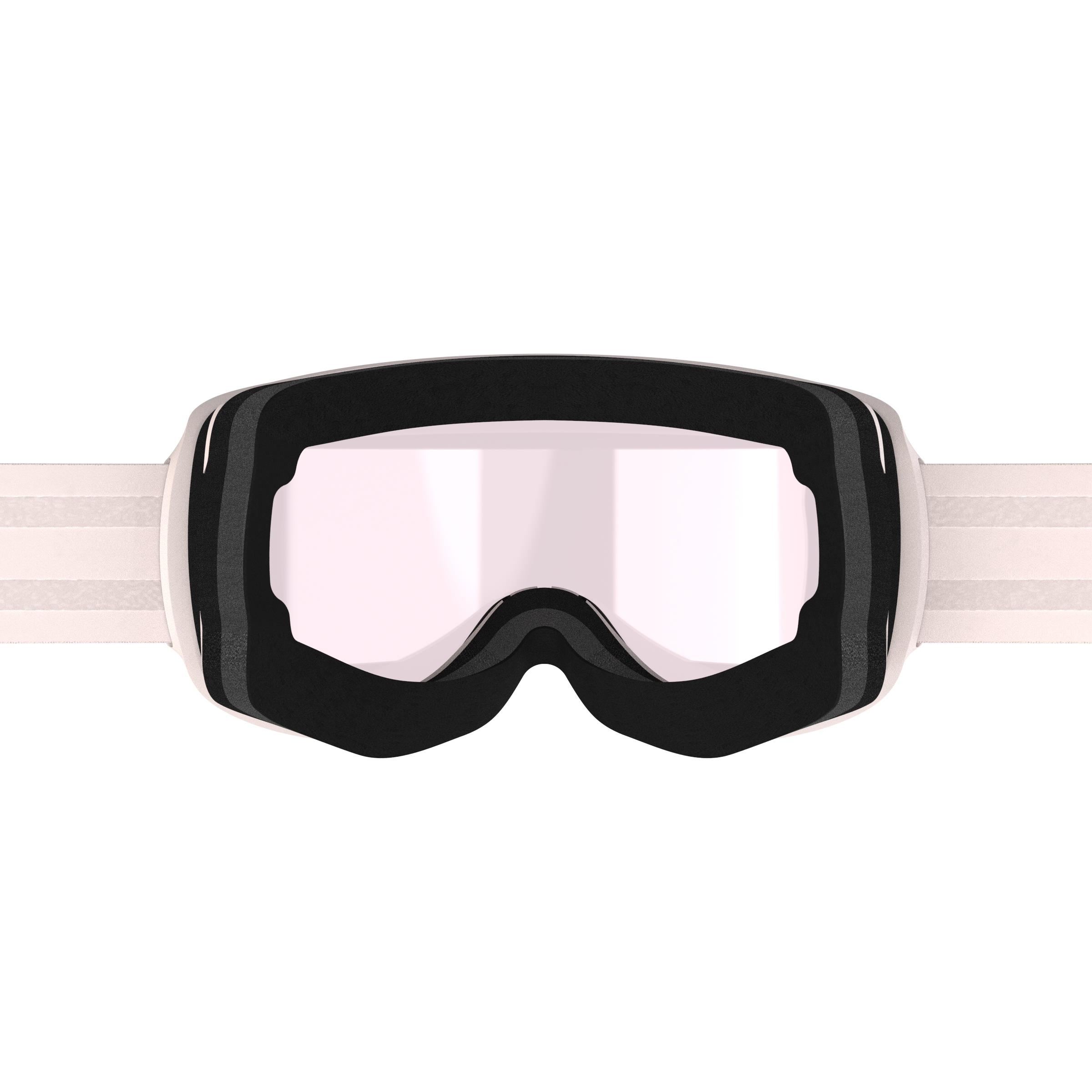 Women and Girl's Skiing and Snowboarding Goggles G 500 All Weather Pink 4/7