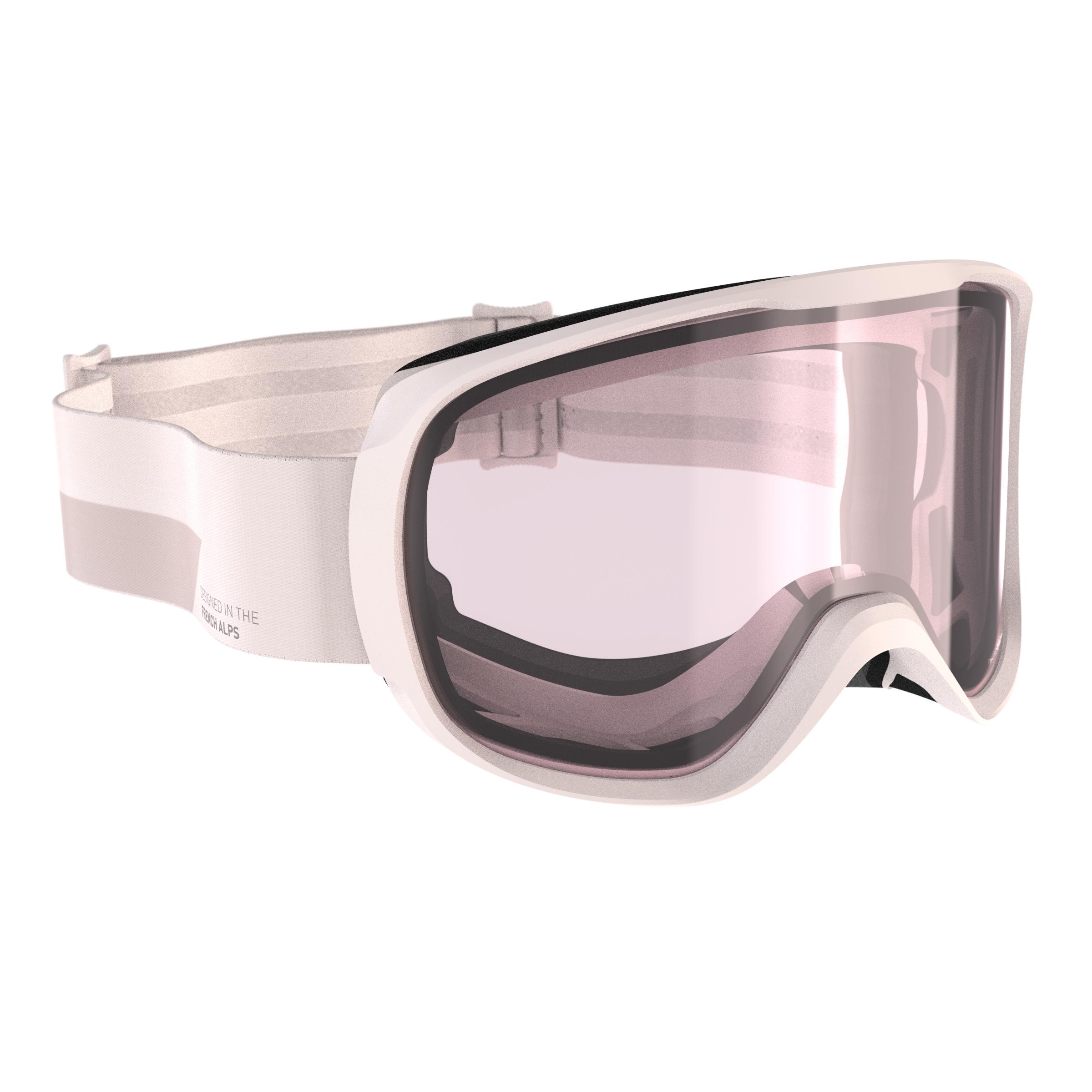 Women and Girl's Skiing and Snowboarding Goggles G 500 All Weather Pink 2/7
