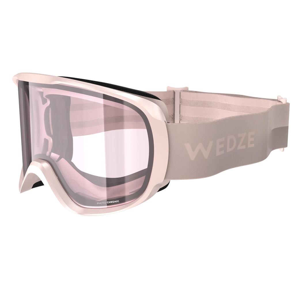 Skibrille Snowboardbrille Erwachsene/Kinder Allwetter photochrom - G 500 weiss 