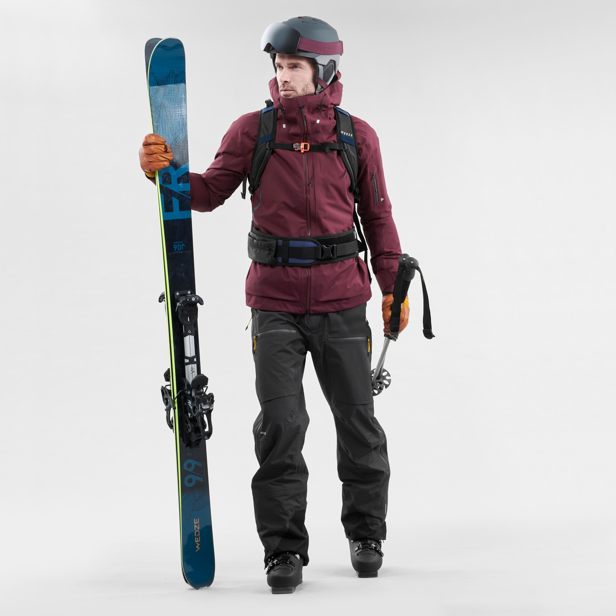Ski Freeride Touring Pack Wedze FR 900 - Petrol Black + Bindings + Skins 2/13