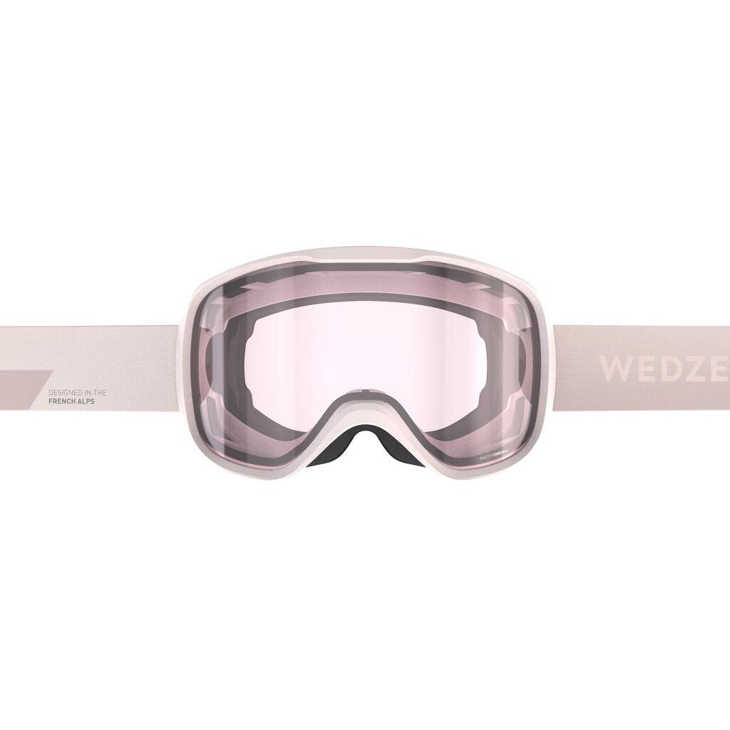 Skibrille Snowboardbrille Erwachsene/Kinder Allwetter photochrom - G 500 weiss 