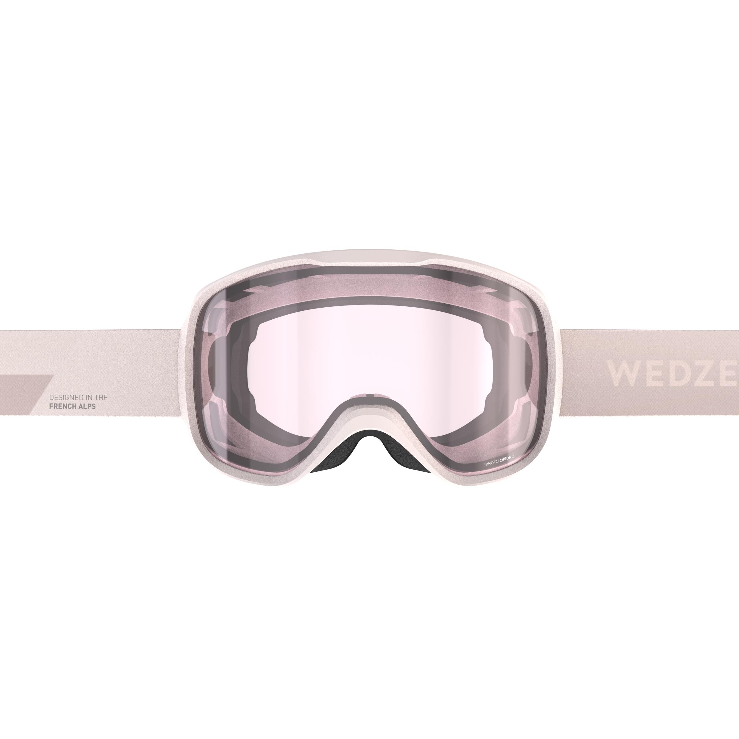 Women and Girl's Skiing and Snowboarding Goggles G 500 All Weather Pink 3/7