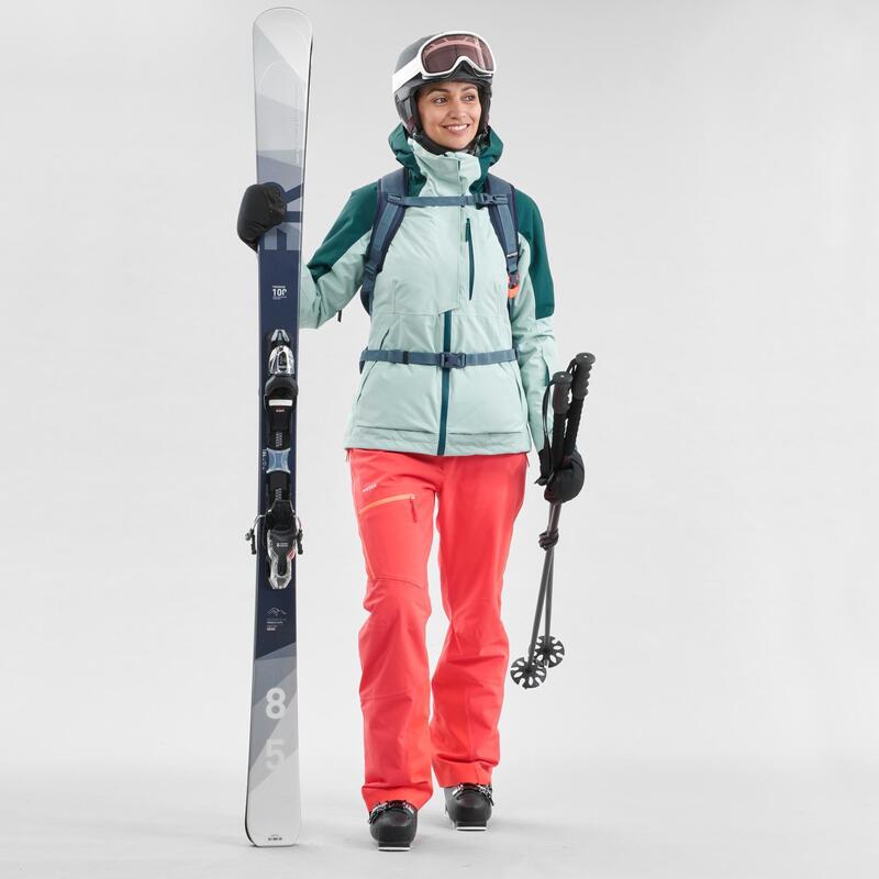 Dámská lyžařská bunda na freeride 100 zelená 