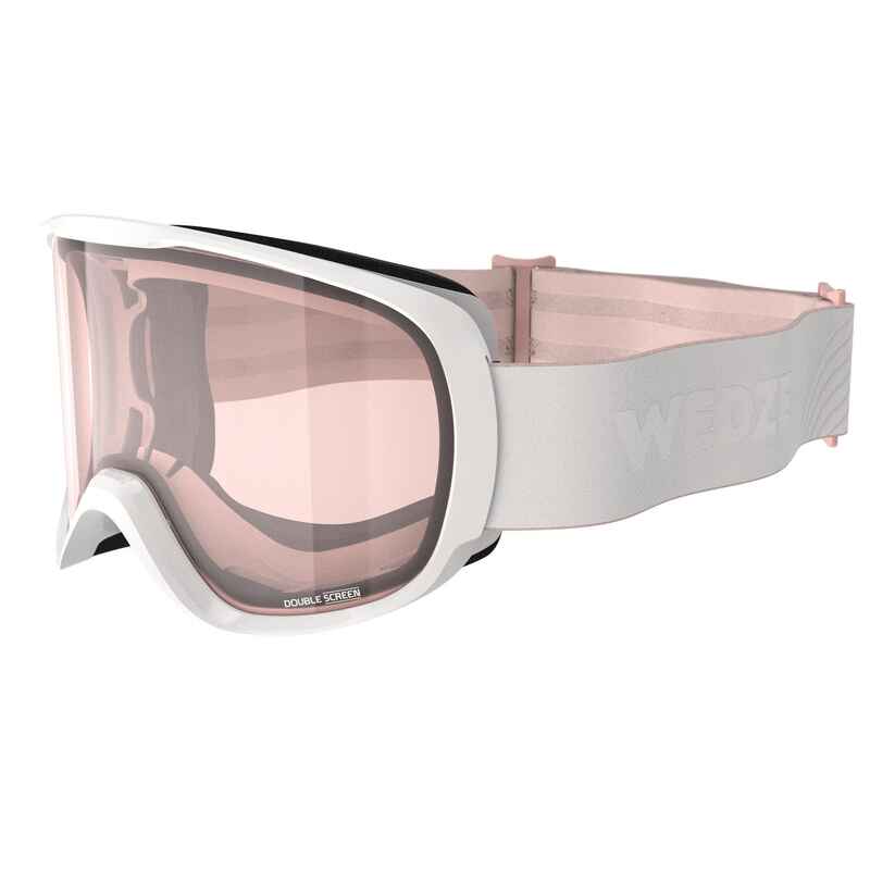 Skibrille Snowboardbrille G 500 S1 Schlechtwetter Damen/Mädchen weiss