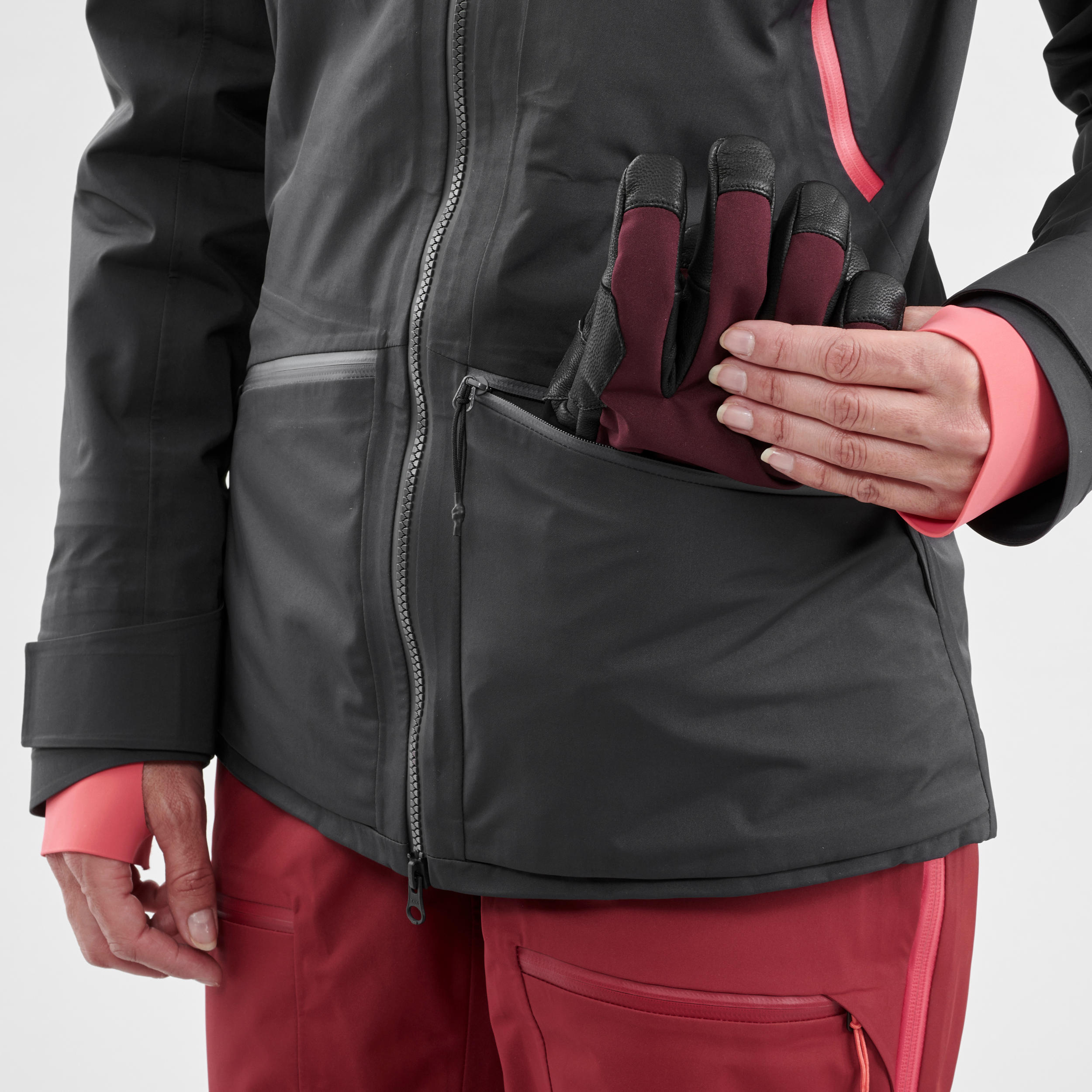 Ski-jas voor dames Freeride FR900 zwart/roze 21/33