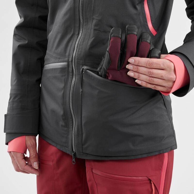 Veste de ski freeride femme FR900 Noir rose