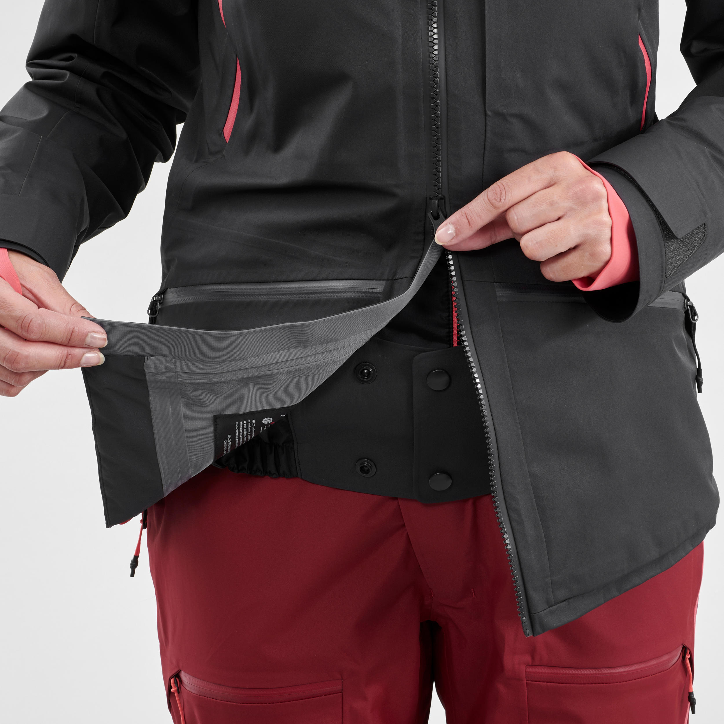 Ski-jas voor dames Freeride FR900 zwart/roze 15/33