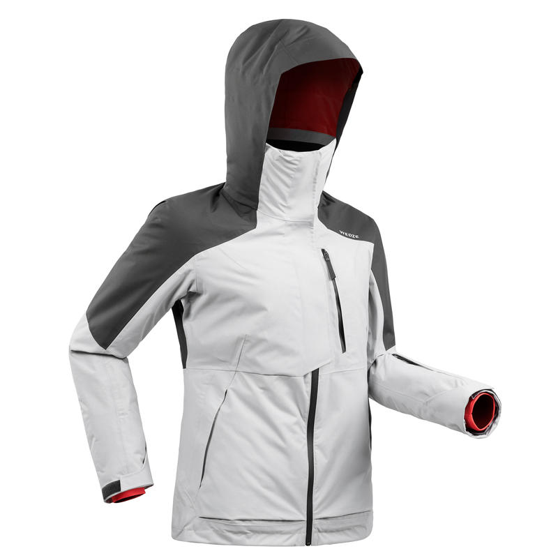 

Куртка лыжная для фрирайда женская серая JKT SKI FR100, 306452