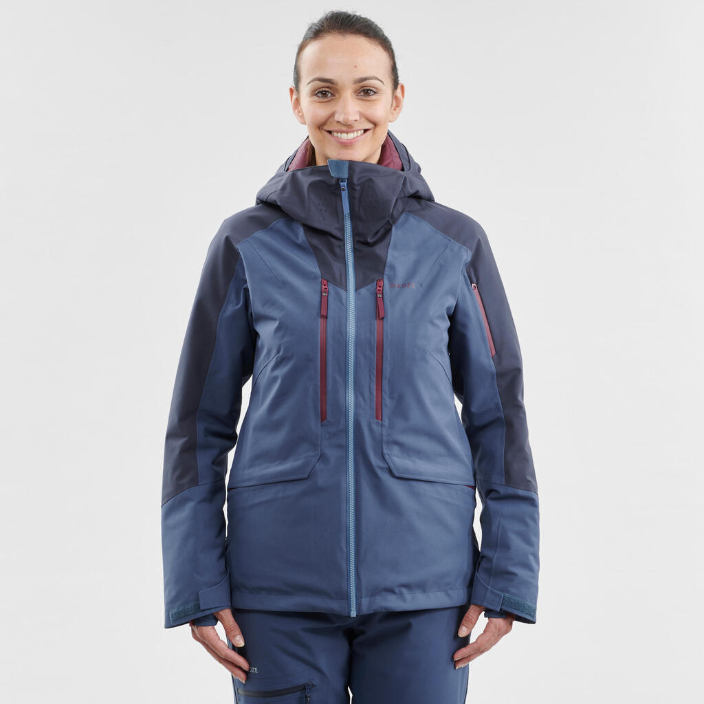 Skijacke Freeride 500 Damen blau