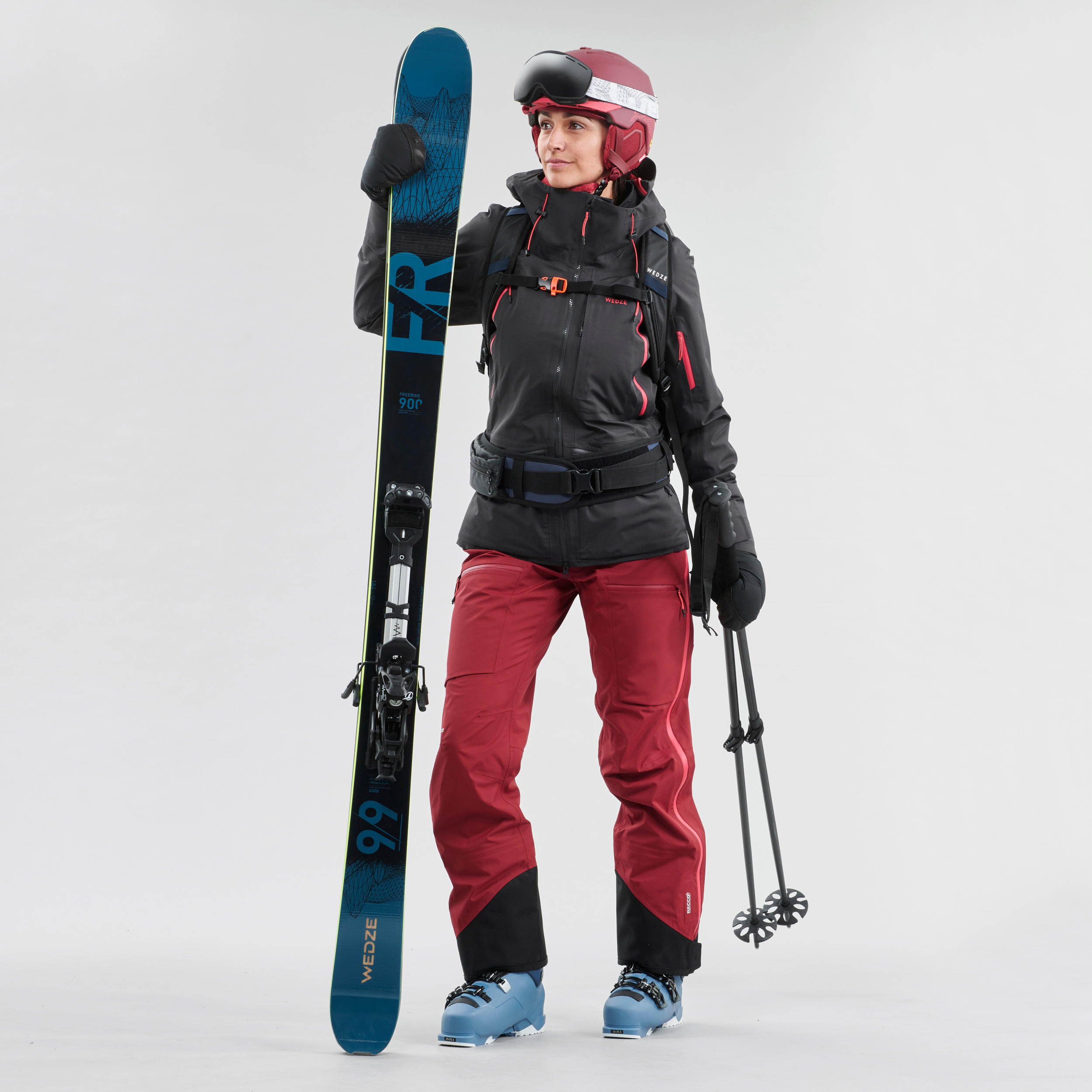 Women's Freeride Ski Jacket - Black 