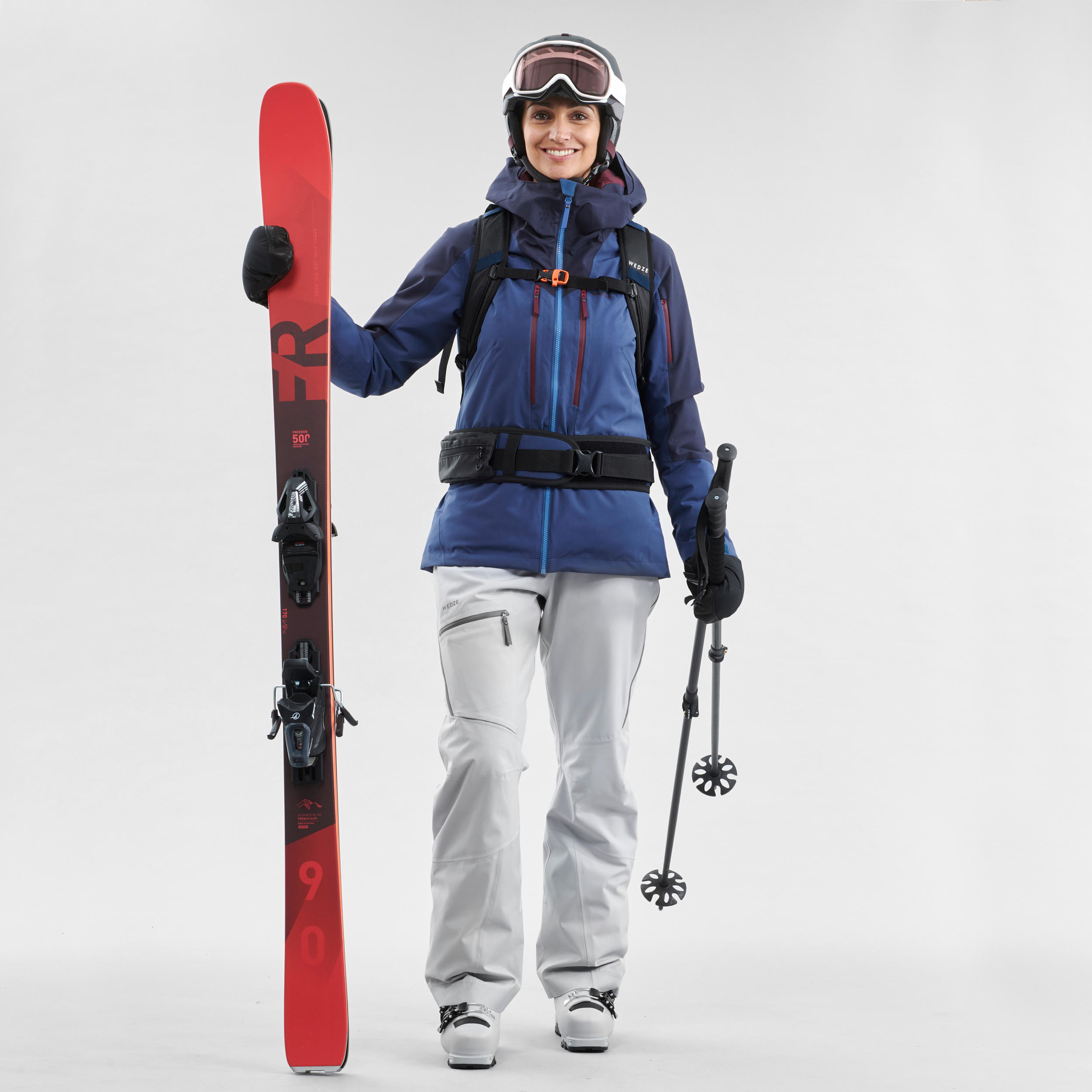 Women’s Freeriding ski trousers FR500 - Grey 4/19