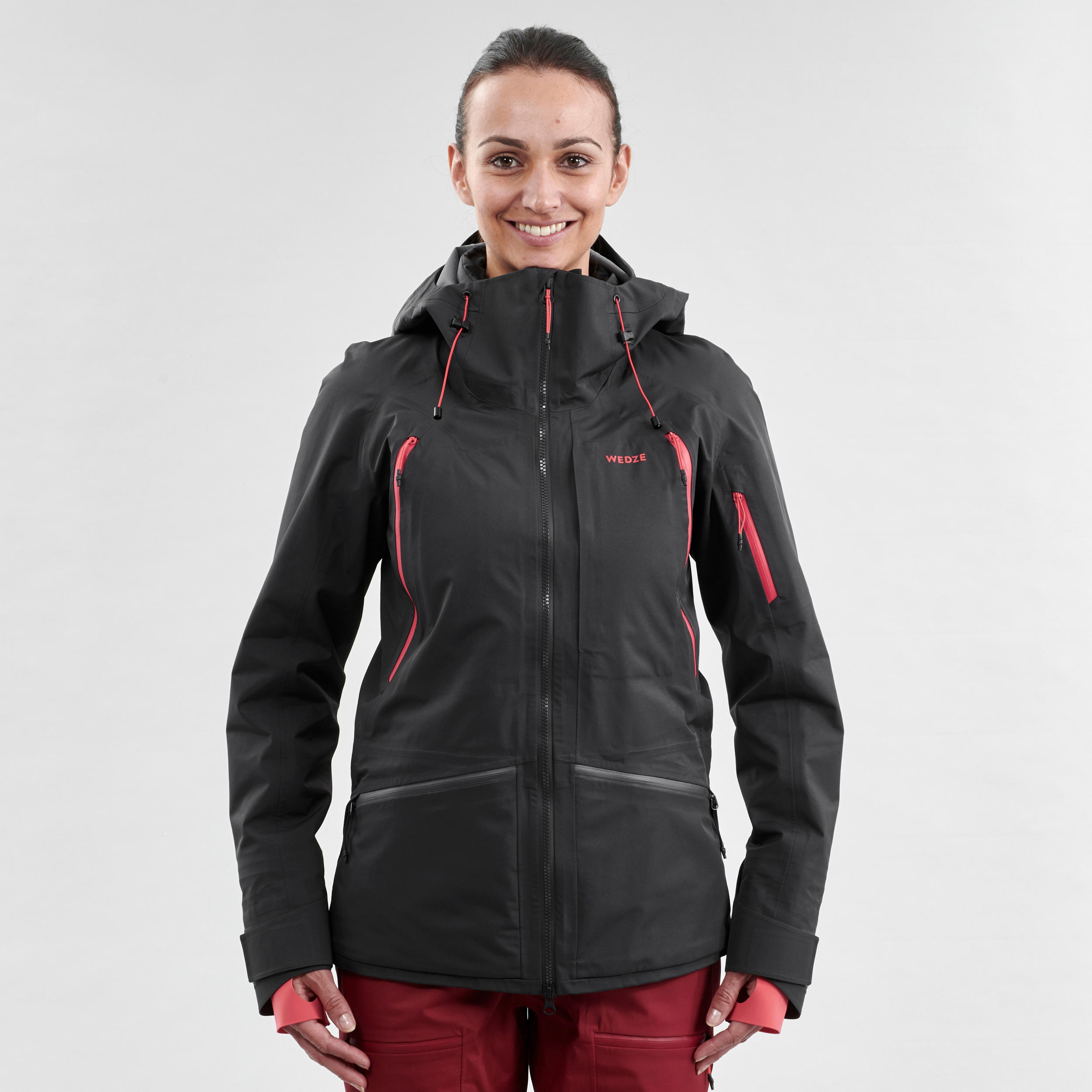 Ski-jas voor dames Freeride FR900 zwart/roze 3/33