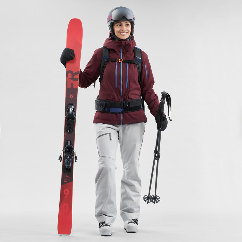 Dámská lyžařská bunda na freeride FR500 vínová 