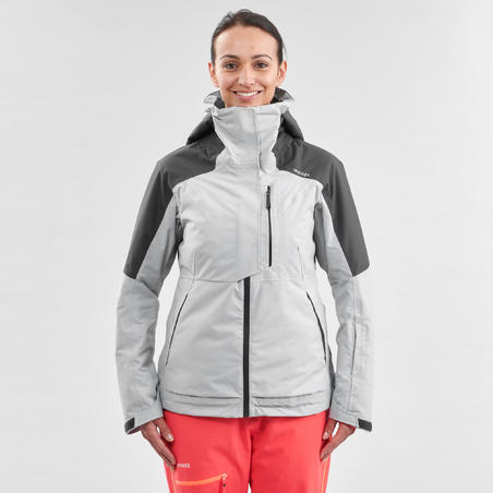 Куртка лыжная для фрирайда женская серая JKT SKI FR100