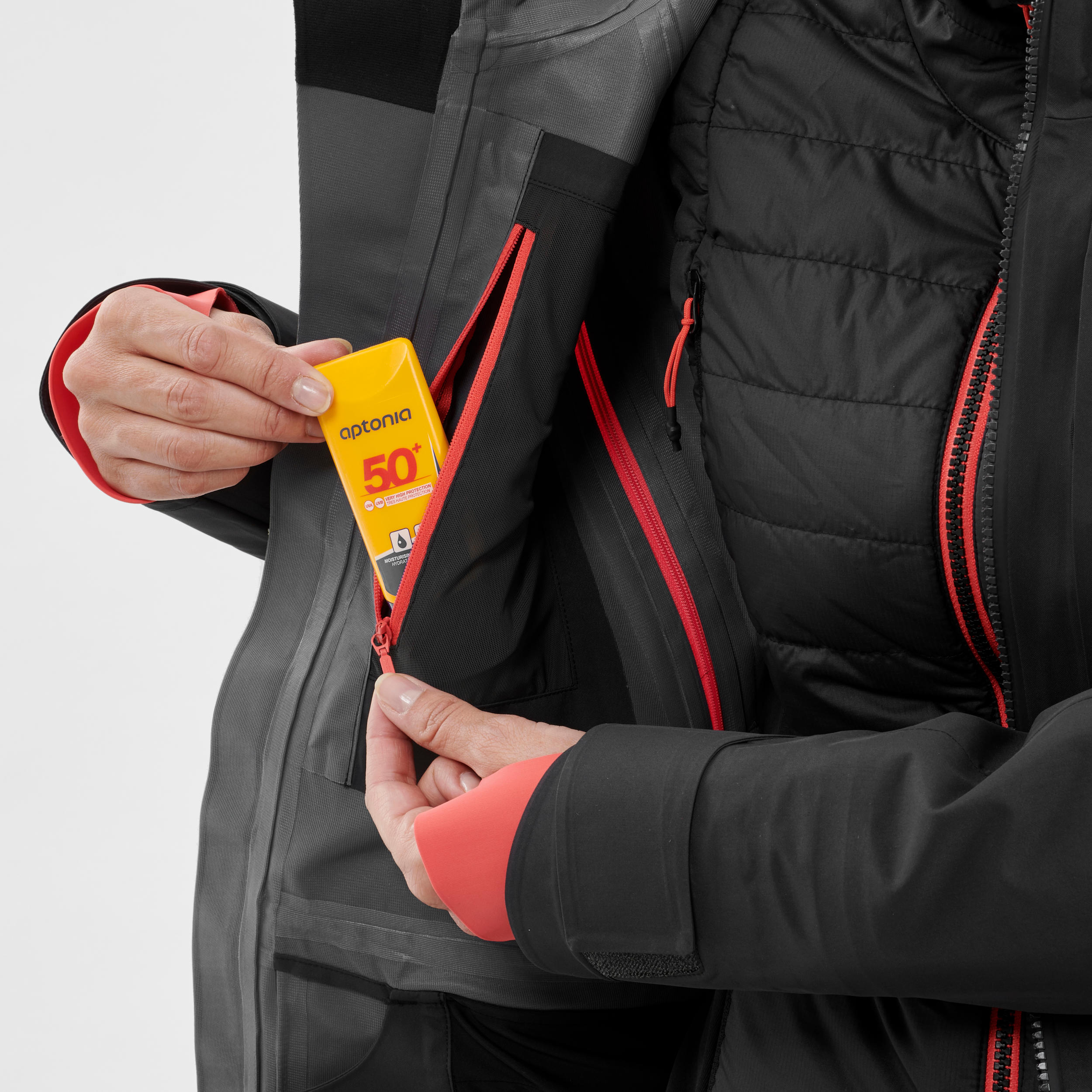 Ski-jas voor dames Freeride FR900 zwart/roze 22/33