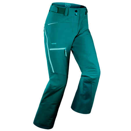 Skijaške hlače FR 500 za Freeride skijanje ženske zelene