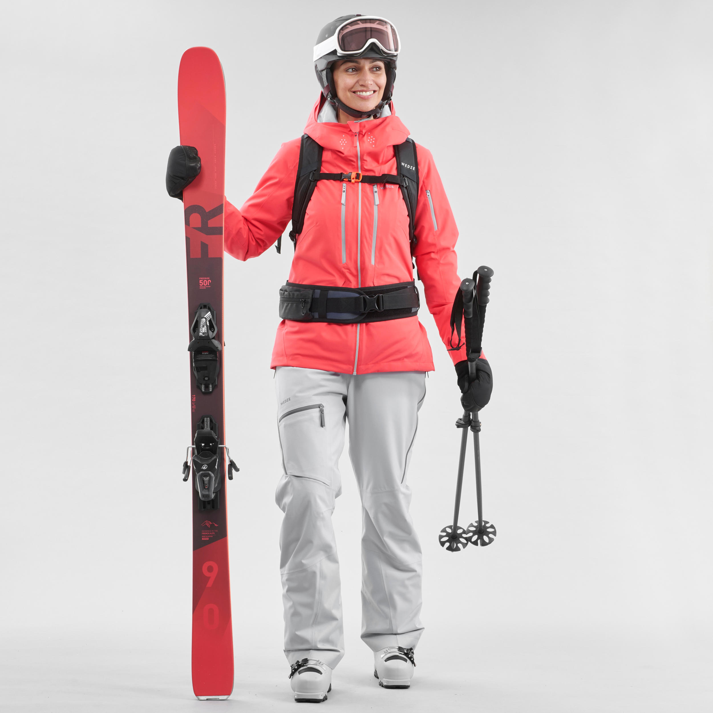 Women’s Freeriding ski trousers FR500 - Grey 2/19