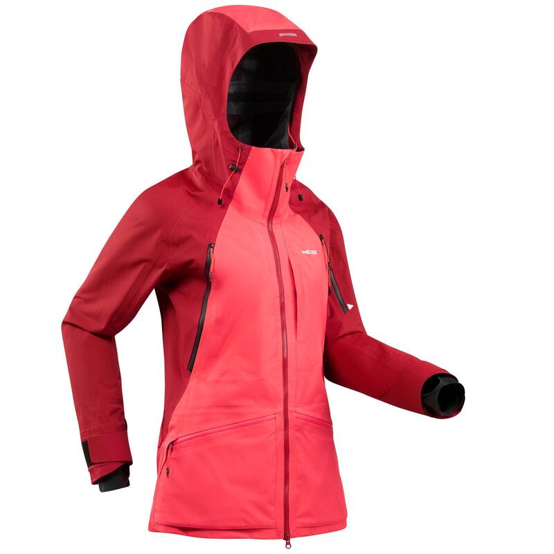 Veste de ski freeride femme FR900 bordeaux rose