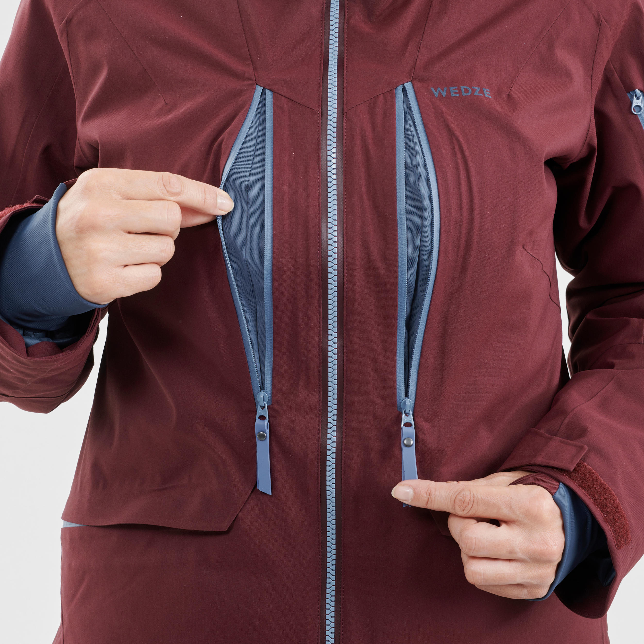 Women’s Freeride SKI JACKET FR500 - Burgundy 7/21