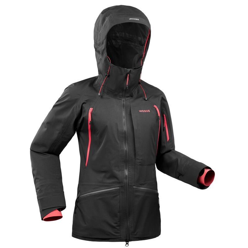 Veste de ski freeride femme FR900 Noir rose