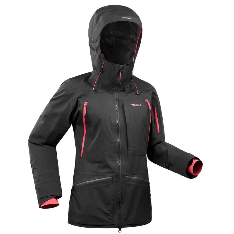 Skijacke Freeride FR 900 Damen schwarz rosa