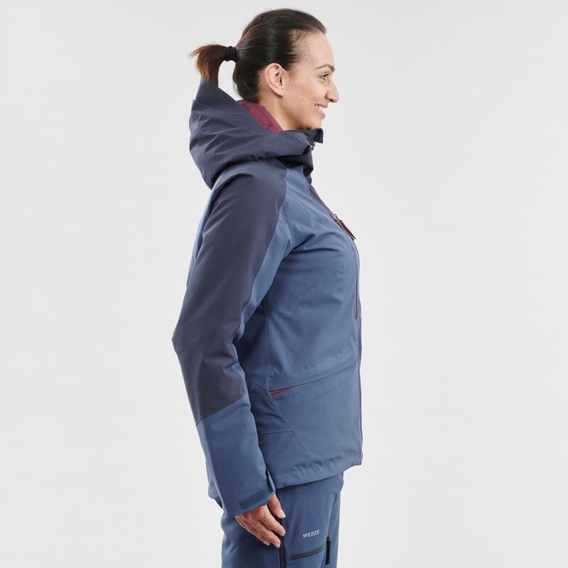 Ski-jas voor dames Freeride FR500 blauw