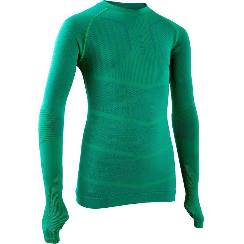 Funktionsshirt langarm Keepdry 500 Fussball Kinder grün Funktionsshirt langarm Keepdry 500 Fussball Kinder grün