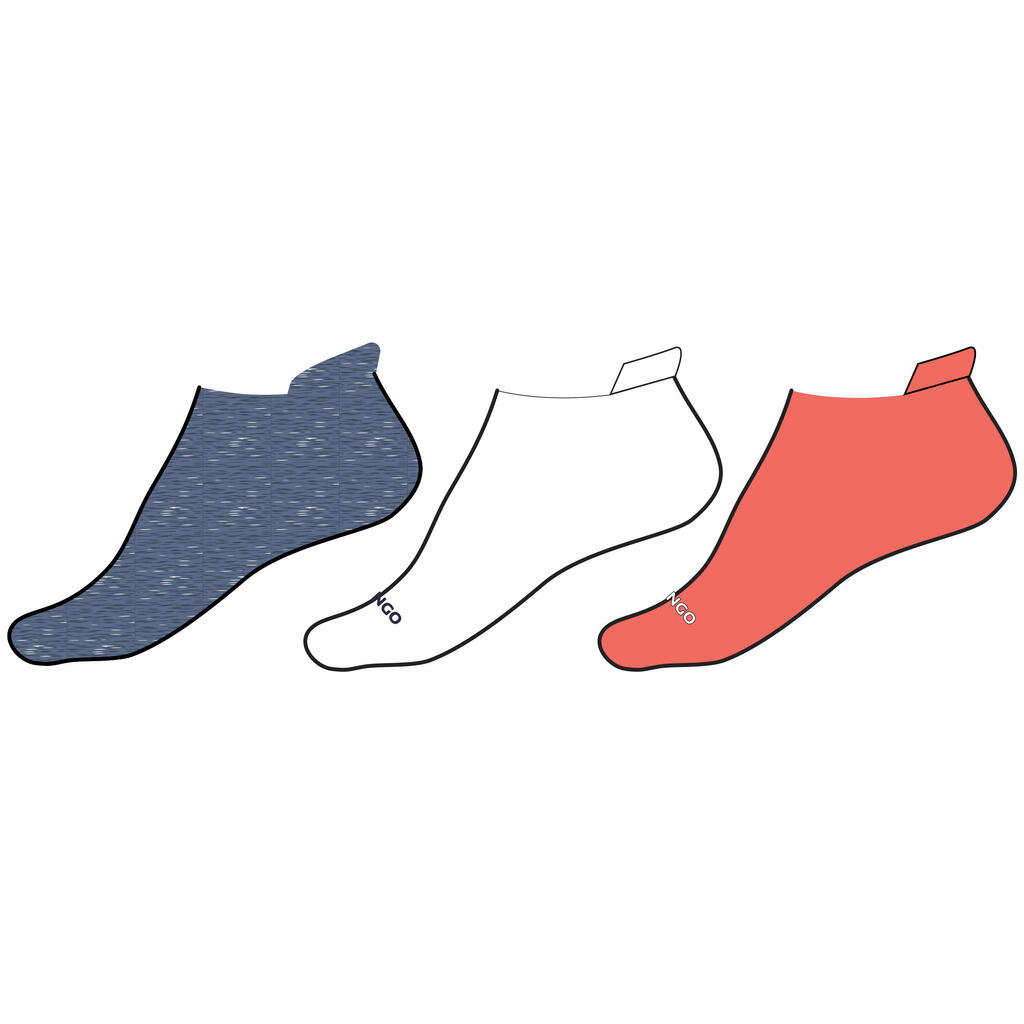 Low Sports Socks RS 160 Tri-Pack - Pink/White/China Blue