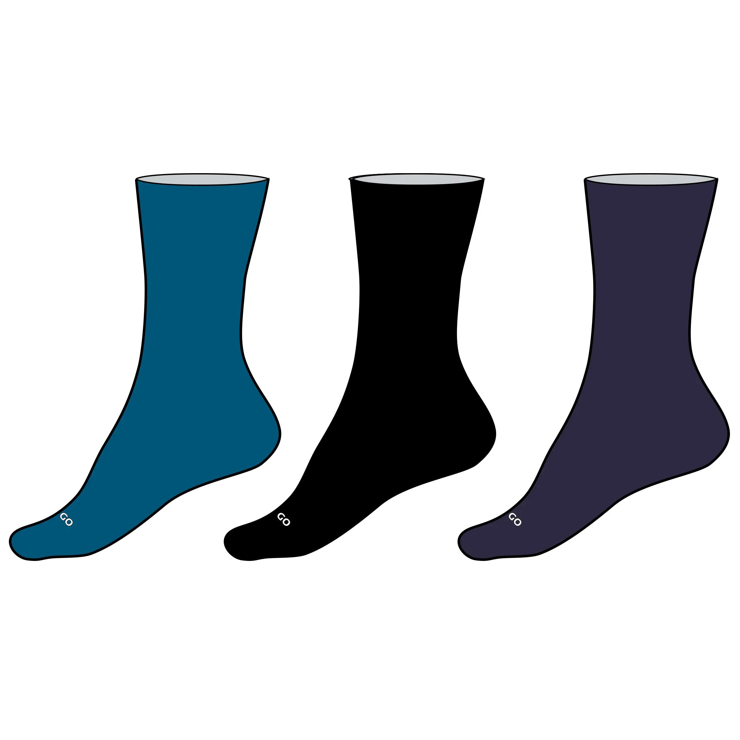 MITJONS LLARGS D'ESPORT RS 160 BLAU NEGRE MARÍ LOT DE 3 PARELLS 26/26