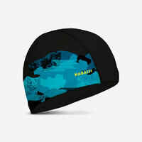 Mesh swim cap - Printed fabric - Camo black blue